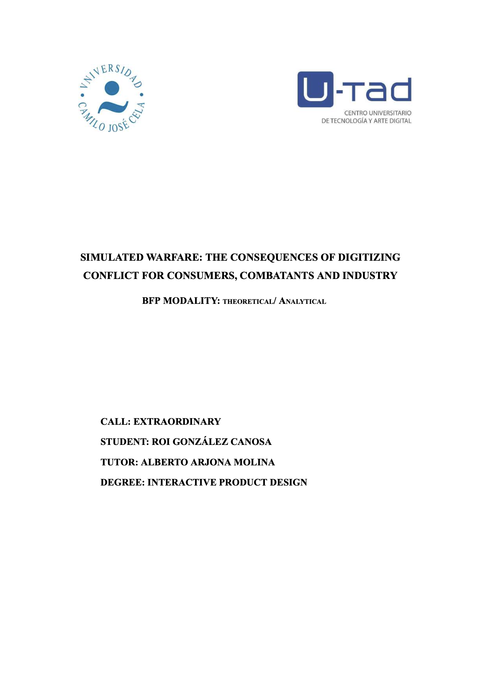 Simulated Warfare thesis cover